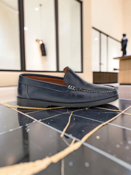 MOCASSINO BLU IN PELLE CLASSICO COMFORT